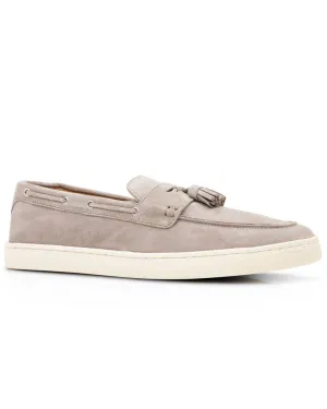 Suede Tassel Loafer in Avola