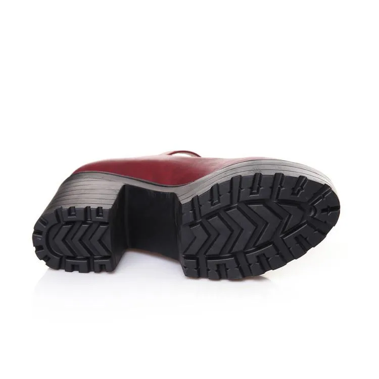T Strap Platform Chunky Heel Chunky Pumps Shoes Woman
