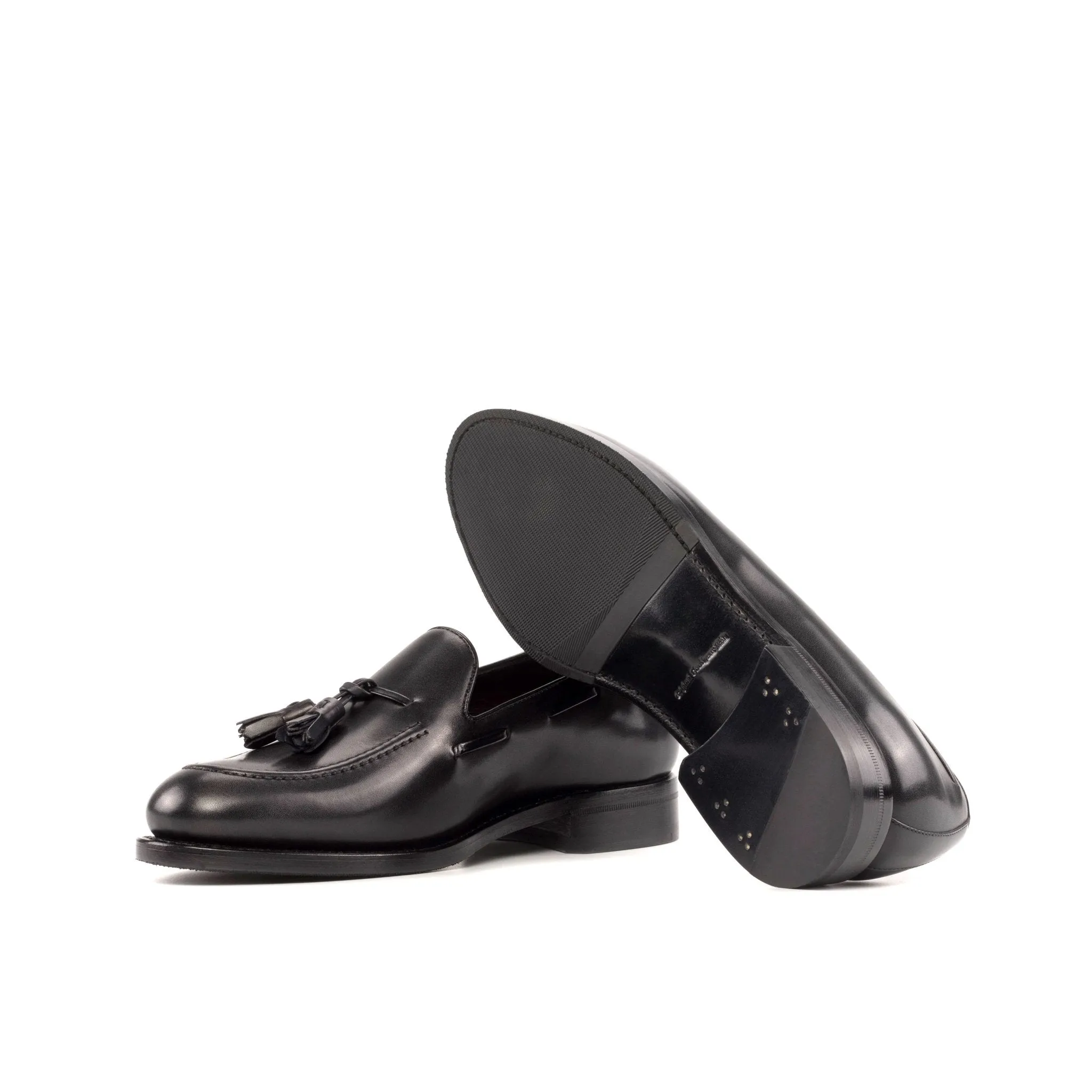Tassel Loafer in Black Box Calf