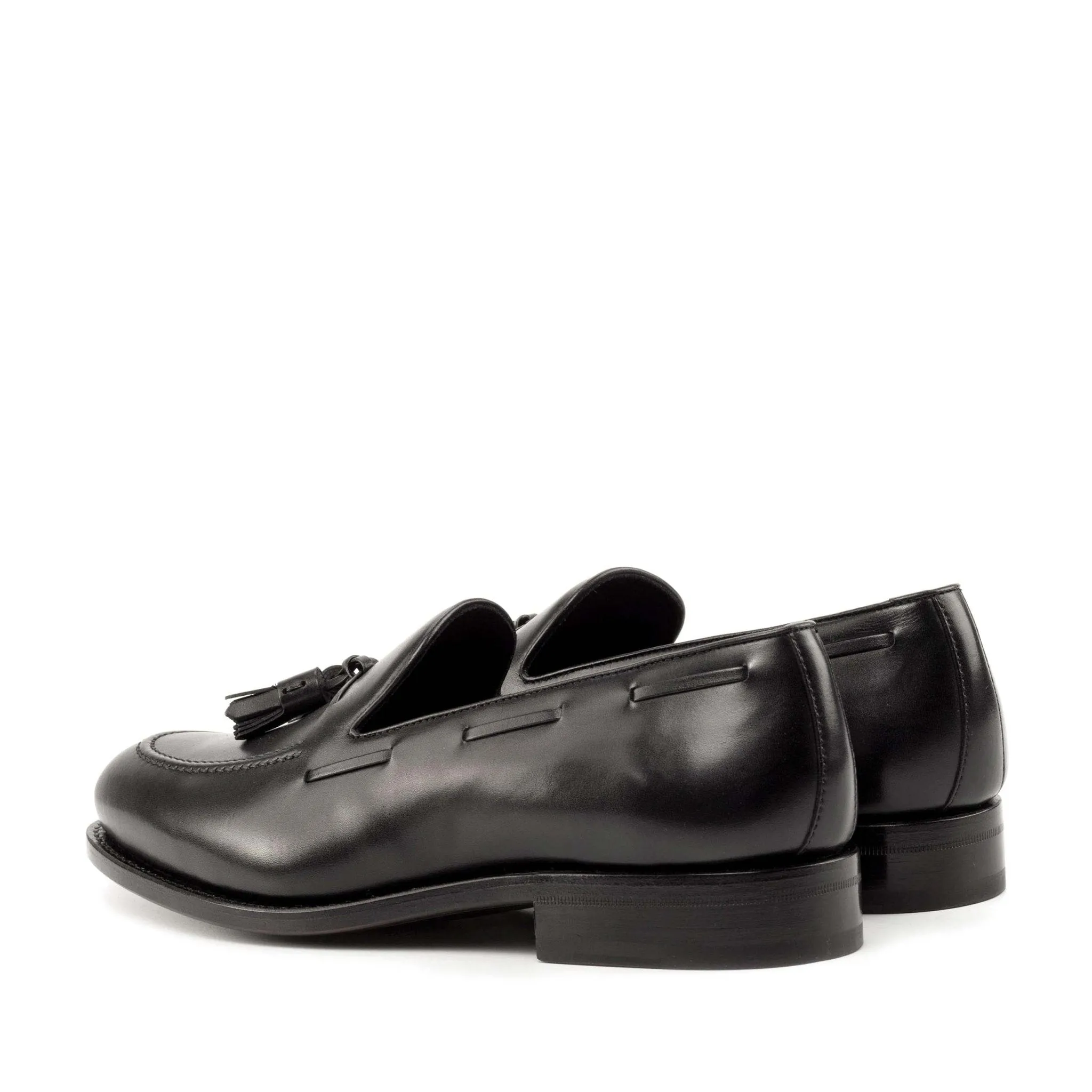 Tassel Loafer in Black Box Calf