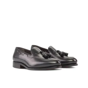 Tassel Loafer in Black Box Calf