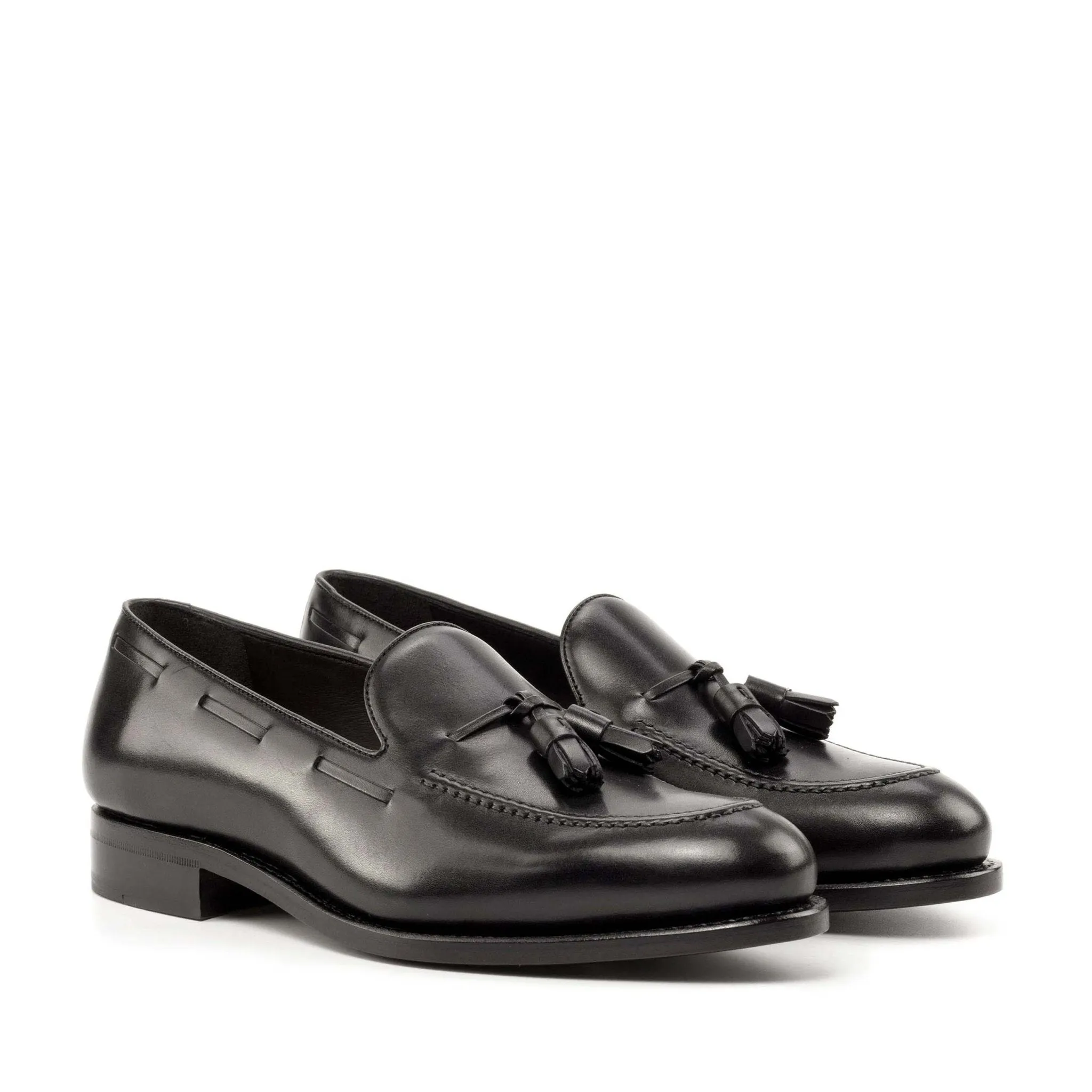 Tassel Loafer in Black Box Calf