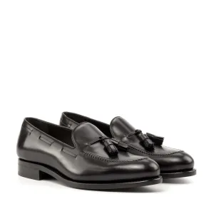 Tassel Loafer in Black Box Calf