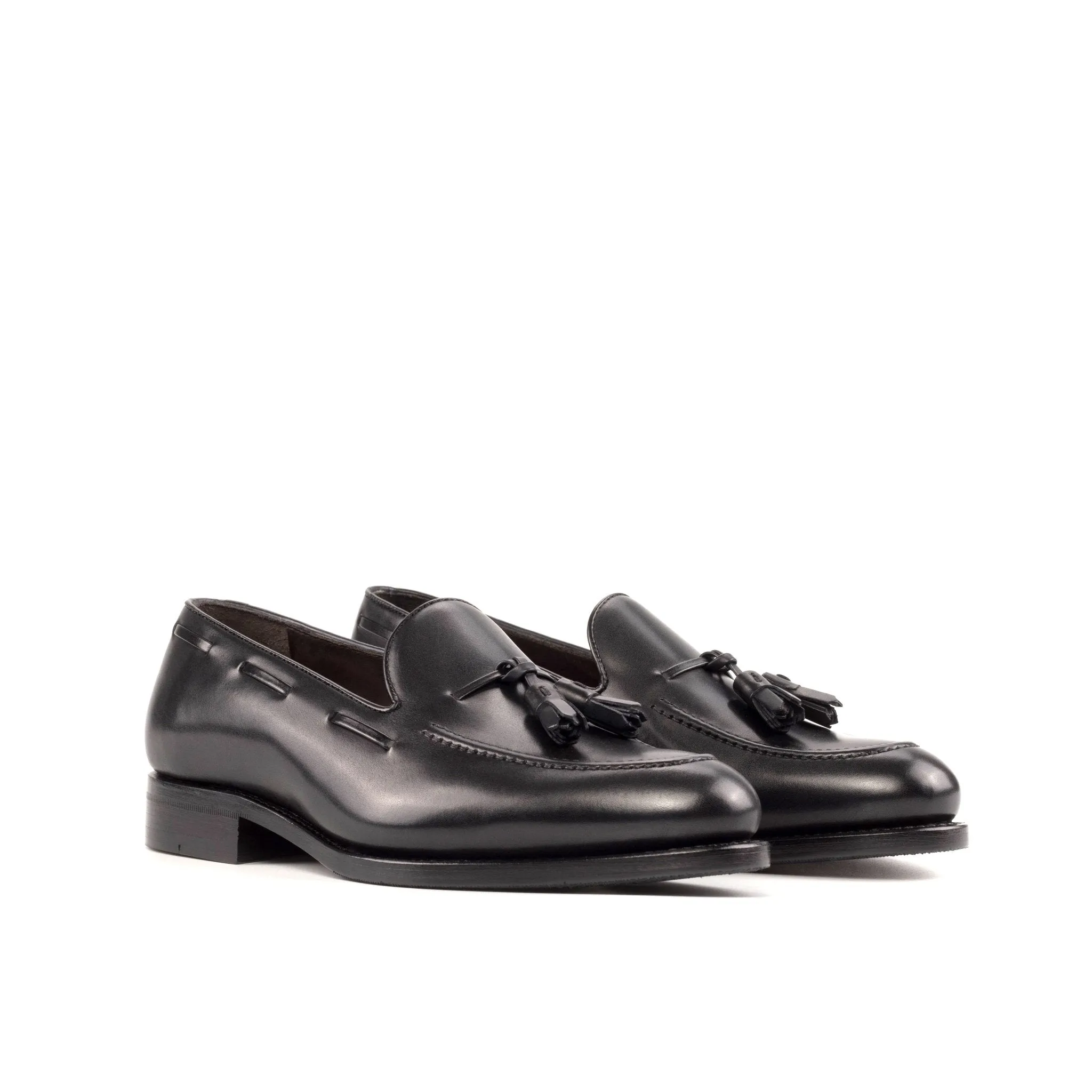 Tassel Loafer in Black Box Calf