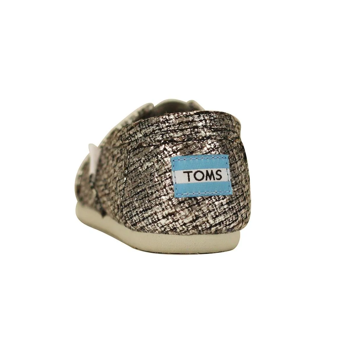 Toms Classic Silver Glitter Wool Flat Silver
