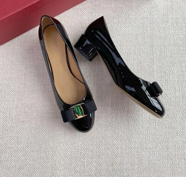 Top Quality Handmade Women's Shoes 100% Real Leather Heels Shoes Women Hot Selling Classic Brand Flats Shoes Bow Shoes Size34-42