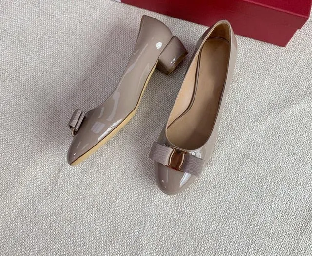 Top Quality Handmade Women's Shoes 100% Real Leather Heels Shoes Women Hot Selling Classic Brand Flats Shoes Bow Shoes Size34-42