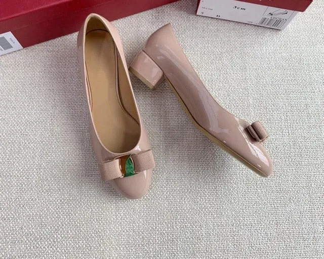 Top Quality Handmade Women's Shoes 100% Real Leather Heels Shoes Women Hot Selling Classic Brand Flats Shoes Bow Shoes Size34-42