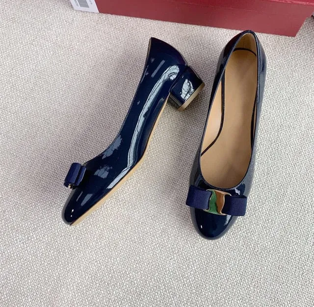 Top Quality Handmade Women's Shoes 100% Real Leather Heels Shoes Women Hot Selling Classic Brand Flats Shoes Bow Shoes Size34-42