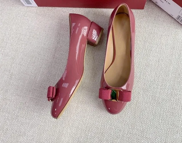 Top Quality Handmade Women's Shoes 100% Real Leather Heels Shoes Women Hot Selling Classic Brand Flats Shoes Bow Shoes Size34-42