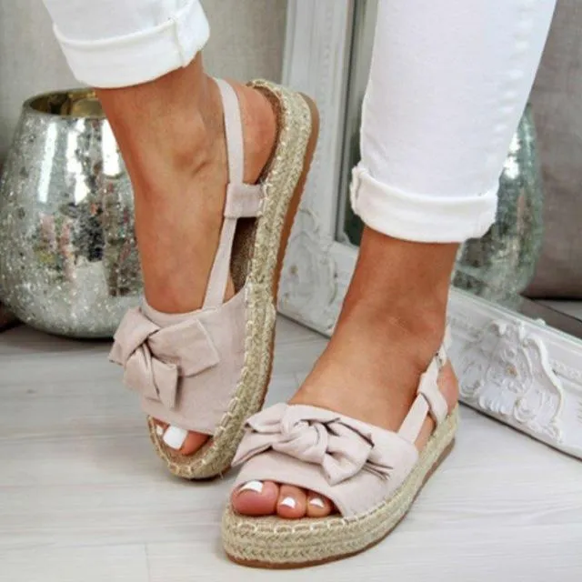 Torridity Casual Bow Tie Womens Sandals  Strap Flats Sandals
