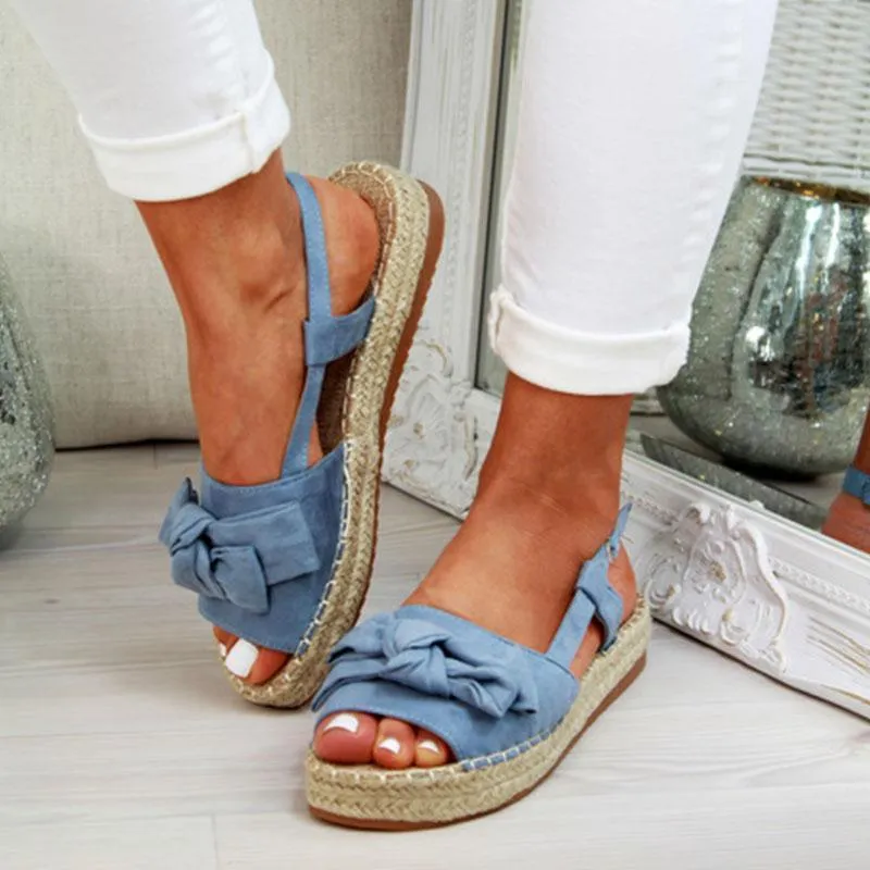 Torridity Casual Bow Tie Womens Sandals  Strap Flats Sandals