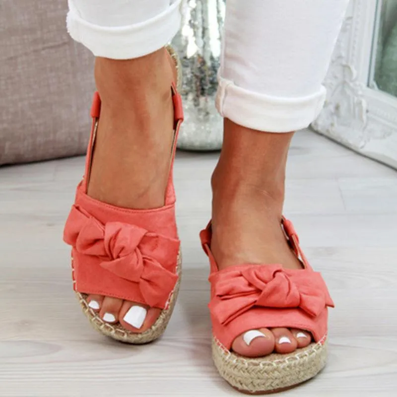 Torridity Casual Bow Tie Womens Sandals  Strap Flats Sandals