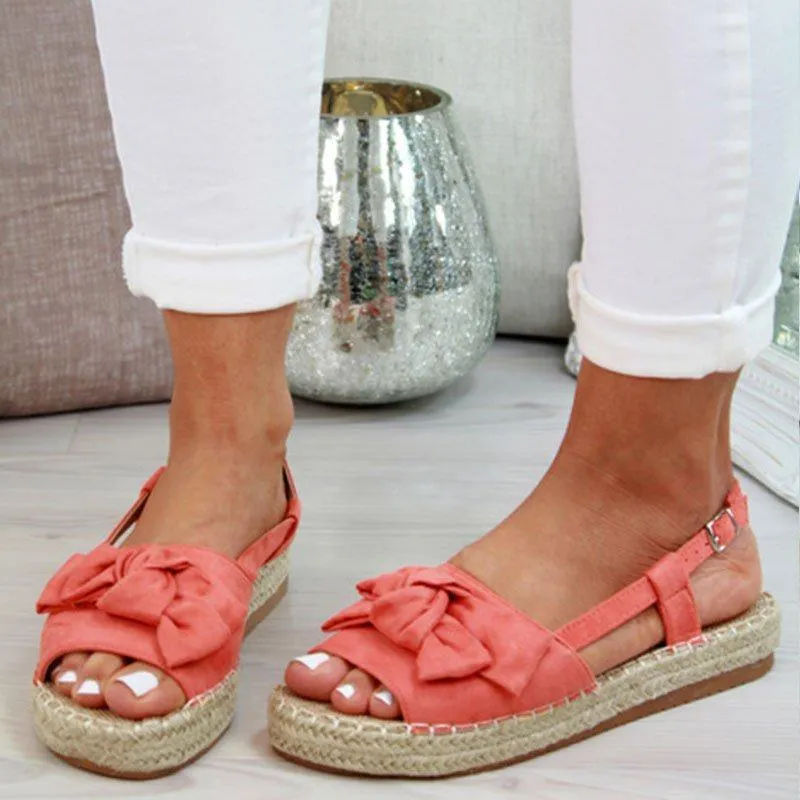 Torridity Casual Bow Tie Womens Sandals  Strap Flats Sandals