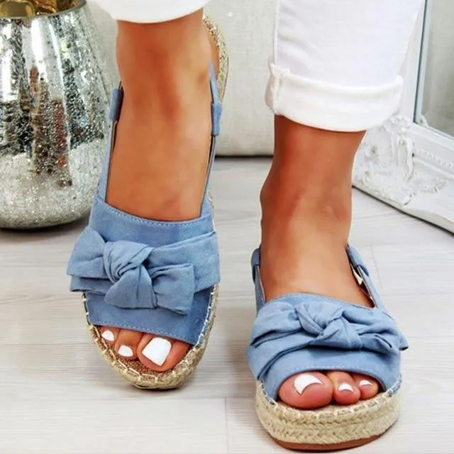 Torridity Casual Bow Tie Womens Sandals  Strap Flats Sandals