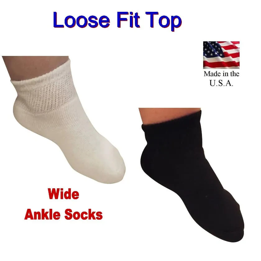 USA Diabetic Socks for Men and Women - Wide - Loose Top - With Free Shipping