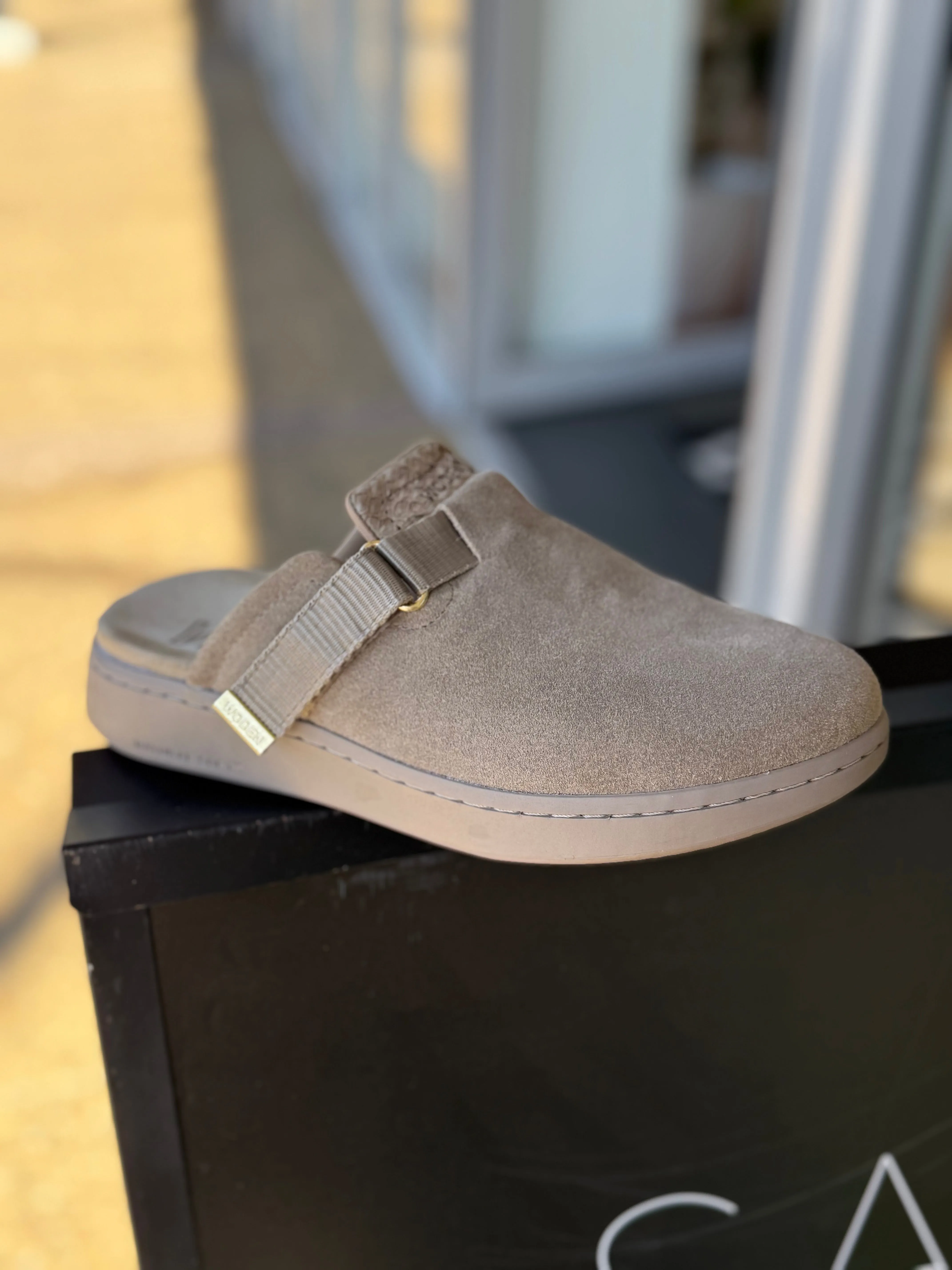 Vega Clog By Woden - Suede Silver Mink
