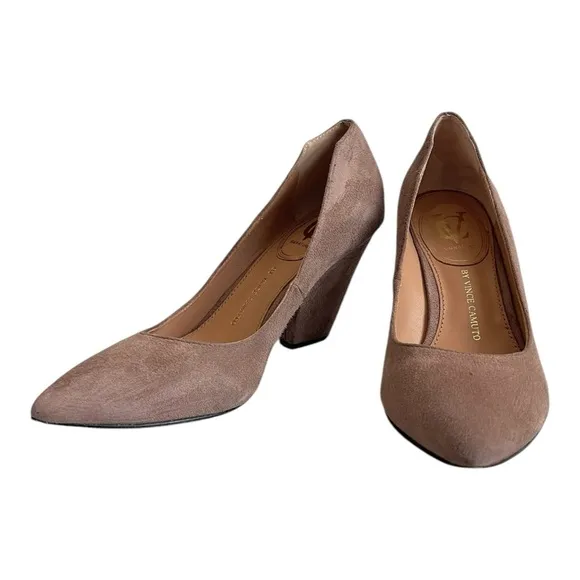Vince Camuto Signature Dusty Rose Suede Leather Pumps Women’s Heels Dress Shoes