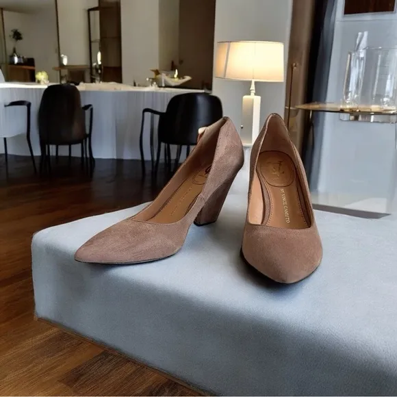 Vince Camuto Signature Dusty Rose Suede Leather Pumps Women’s Heels Dress Shoes