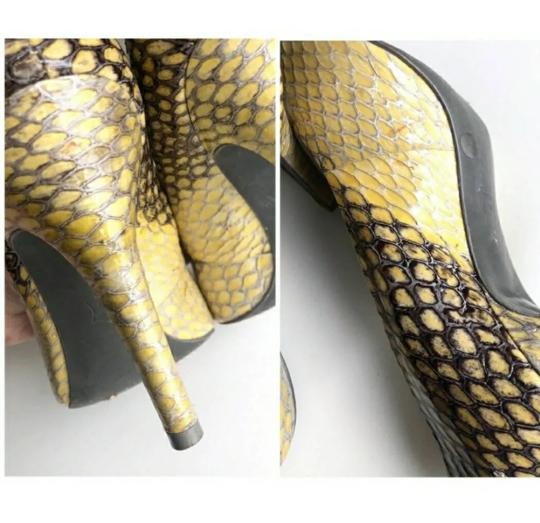 Vintage BCBGMAXAZRIA Snake Skin Pumps