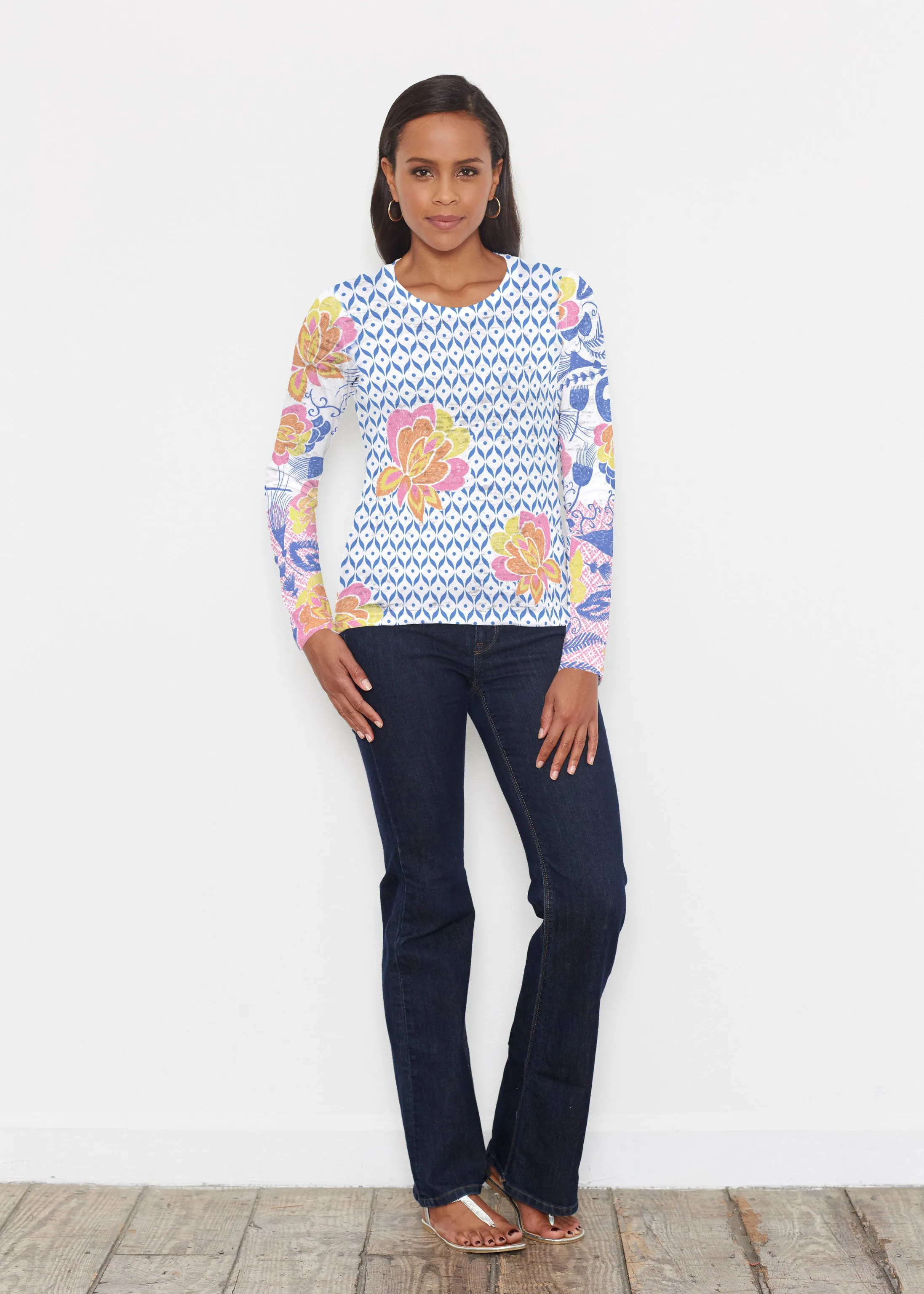 Vintage Blooms (8039) ~ Signature Long Sleeve Crew Shirt