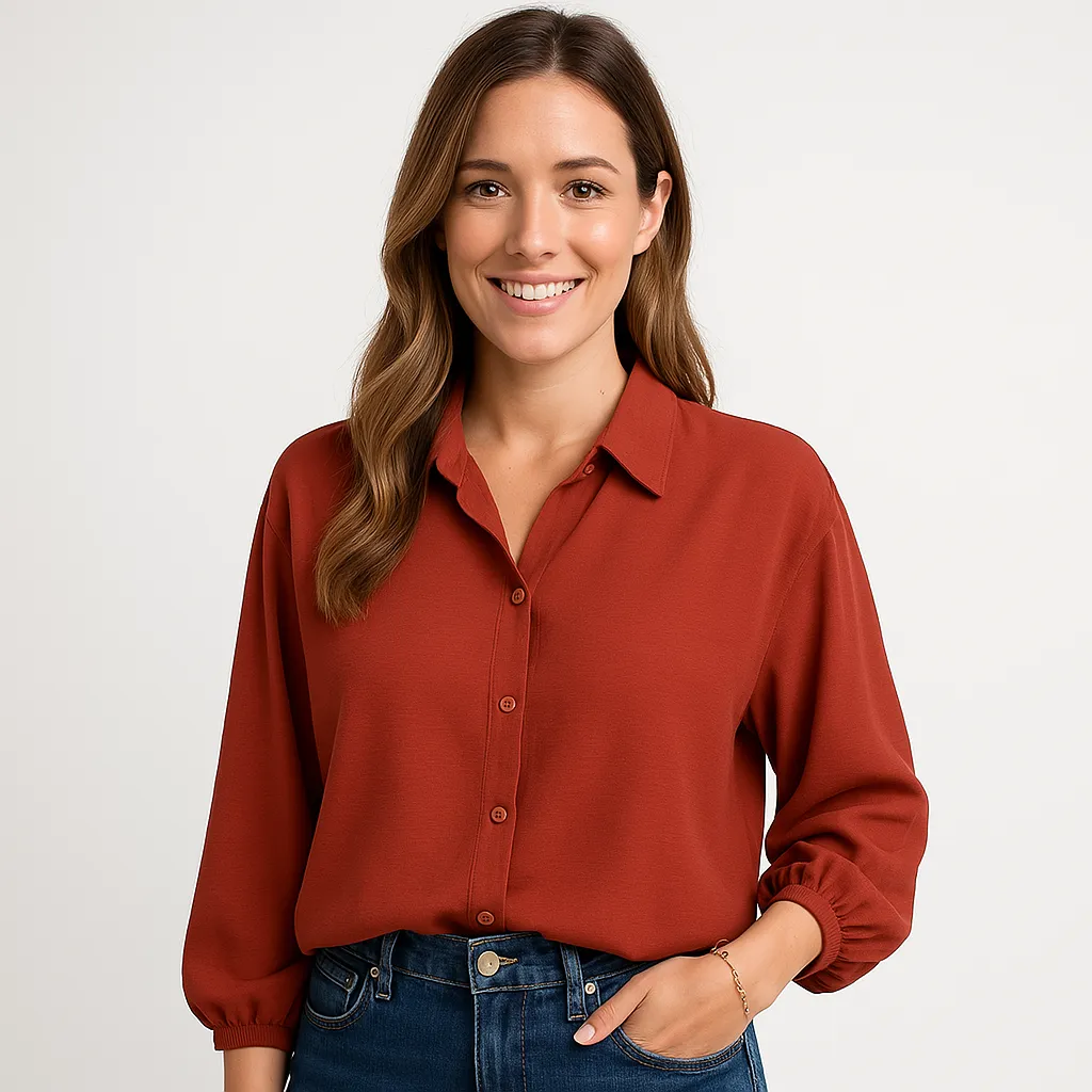 White Button-Down Blouse | Classic Fit | Lightweight and Versatile
