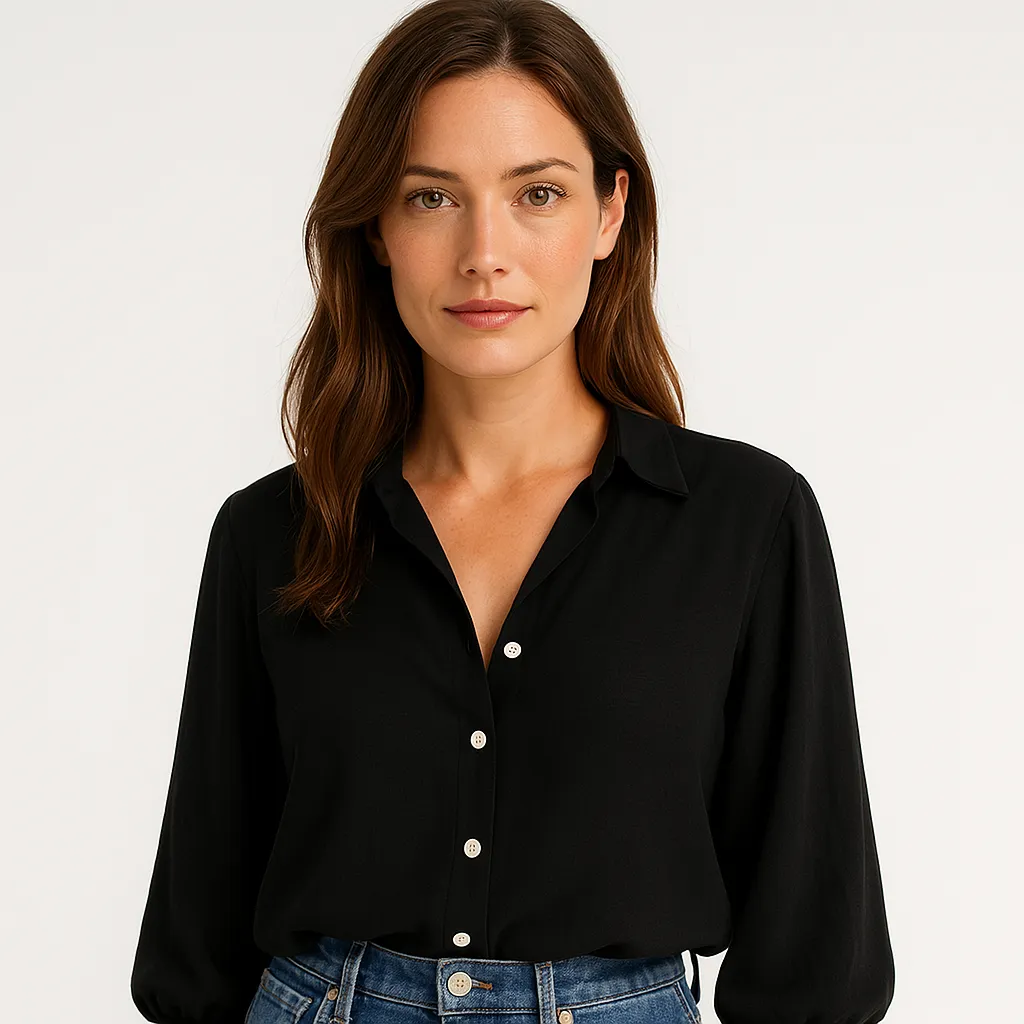 White Button-Down Blouse | Classic Fit | Lightweight and Versatile