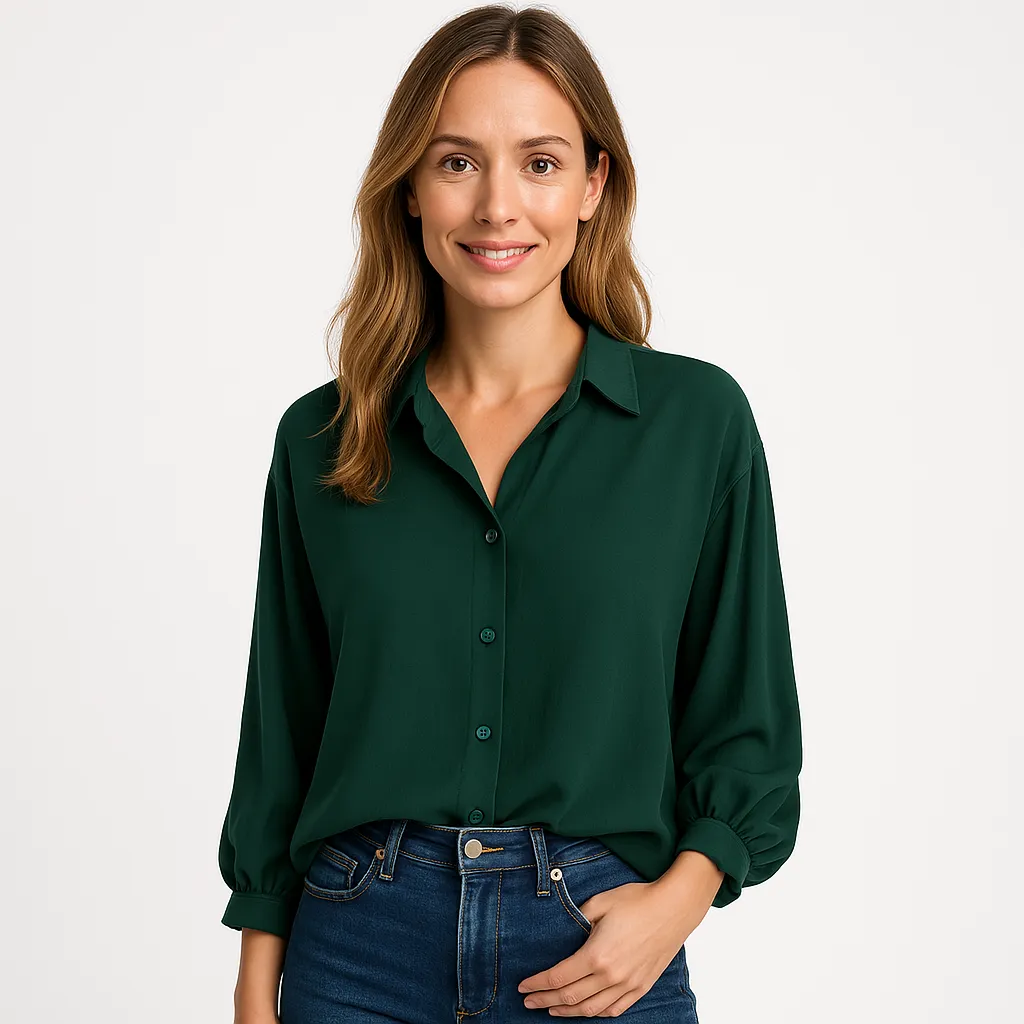 White Button-Down Blouse | Classic Fit | Lightweight and Versatile