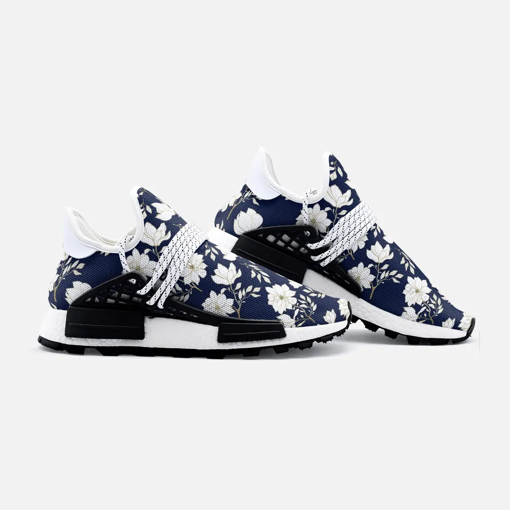 White Florals Unisex Lightweight Custom shoes
