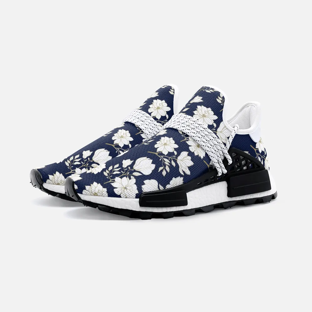 White Florals Unisex Lightweight Custom shoes