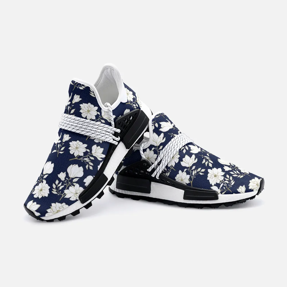 White Florals Unisex Lightweight Custom shoes