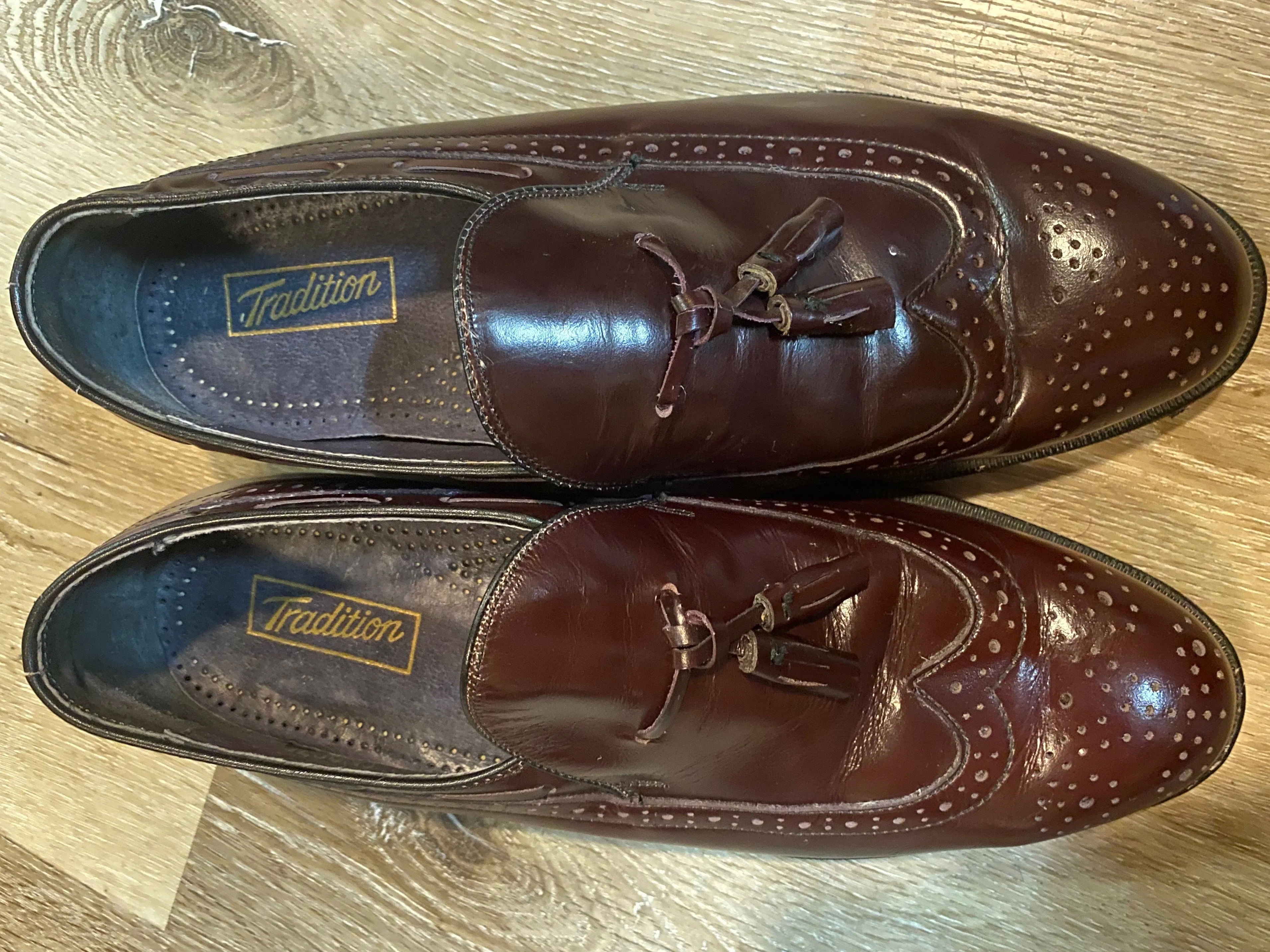 Wingtip Brogue Tradition Loafer Shoes 7M 39/40 (Czechoslovakia)
