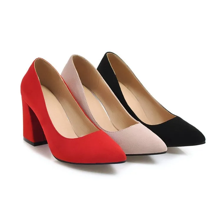 Woman Wedding Shoes High Heeled Block Heel Pumps