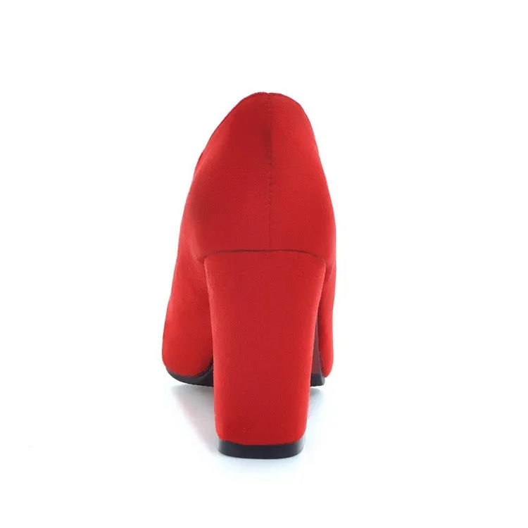 Woman Wedding Shoes High Heeled Block Heel Pumps