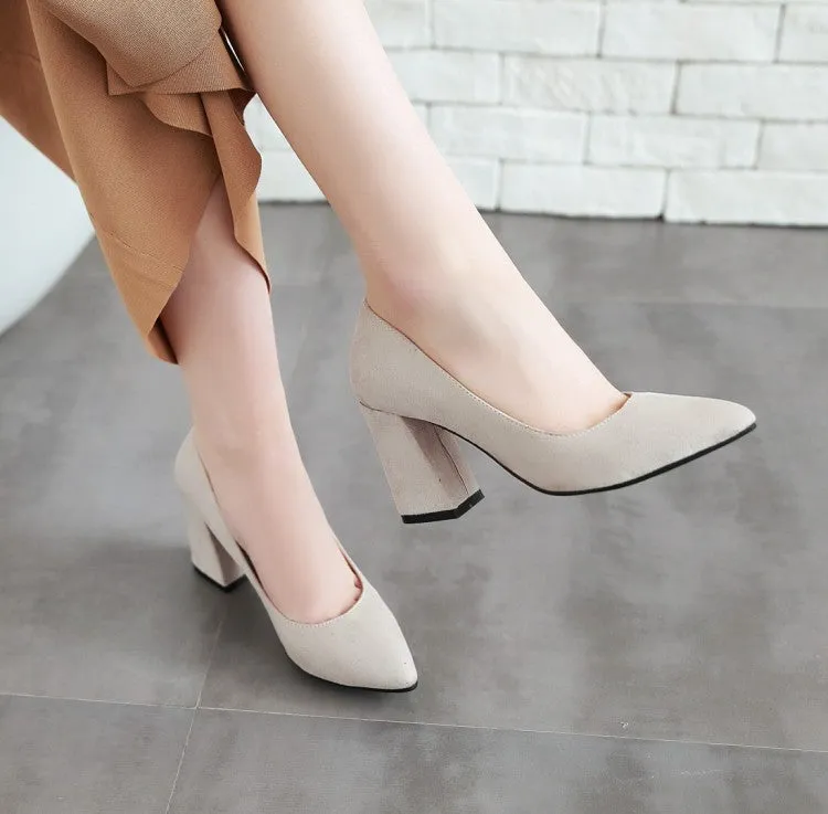 Woman Wedding Shoes High Heeled Block Heel Pumps