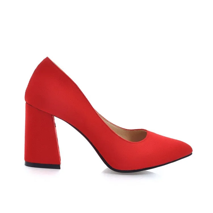 Woman Wedding Shoes High Heeled Block Heel Pumps