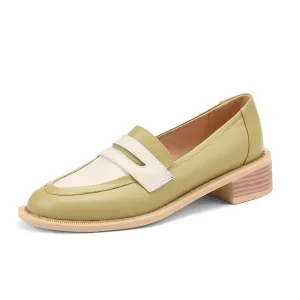 Women Genuine Leather Flats Oxfords Shoes