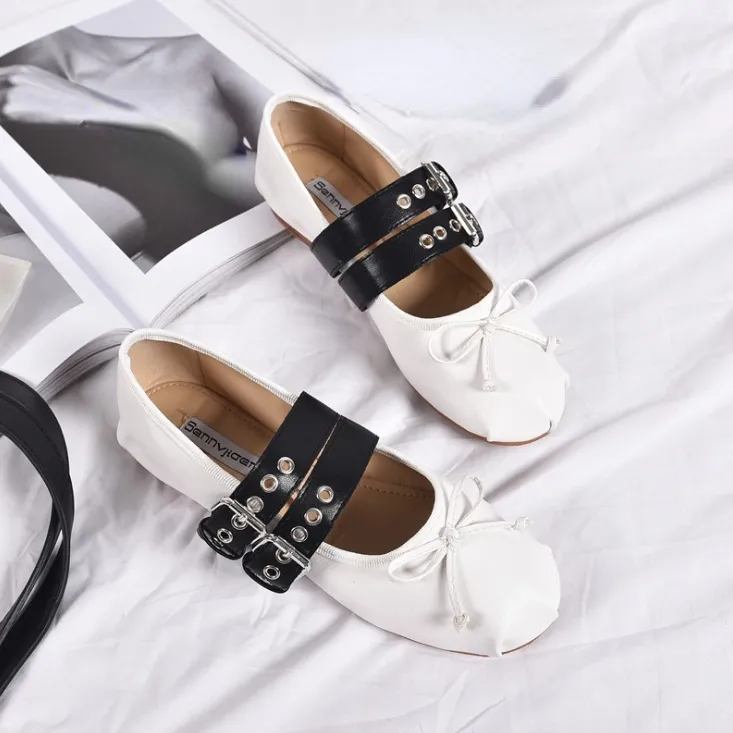 Women Mary Janes Knot Flat Shoes 9547