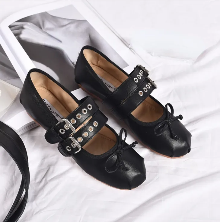 Women Mary Janes Knot Flat Shoes 9547