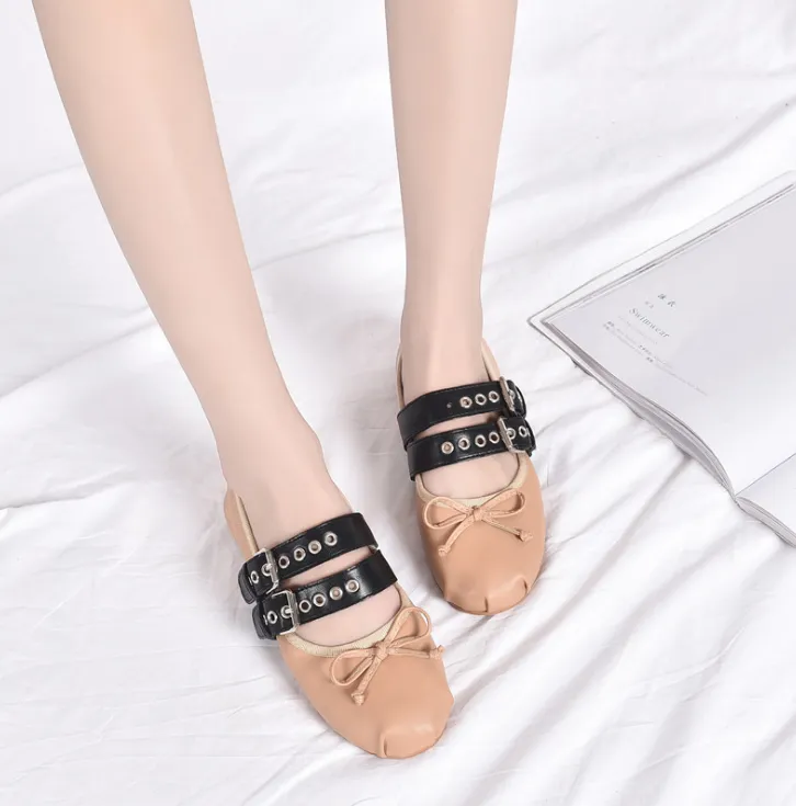 Women Mary Janes Knot Flat Shoes 9547