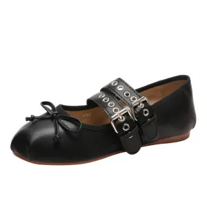 Women Mary Janes Knot Flat Shoes 9547