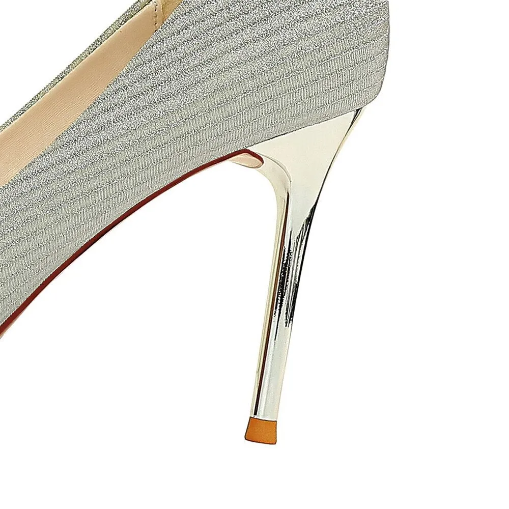 Women Metal Design Pointed Toe Pumps