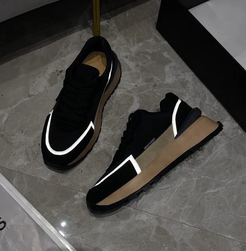 Women Natural Genuine Leather Flat Platform Sneakers