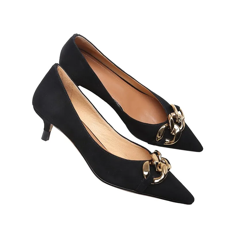Women Pumps Sexy Metal Chain High Heels