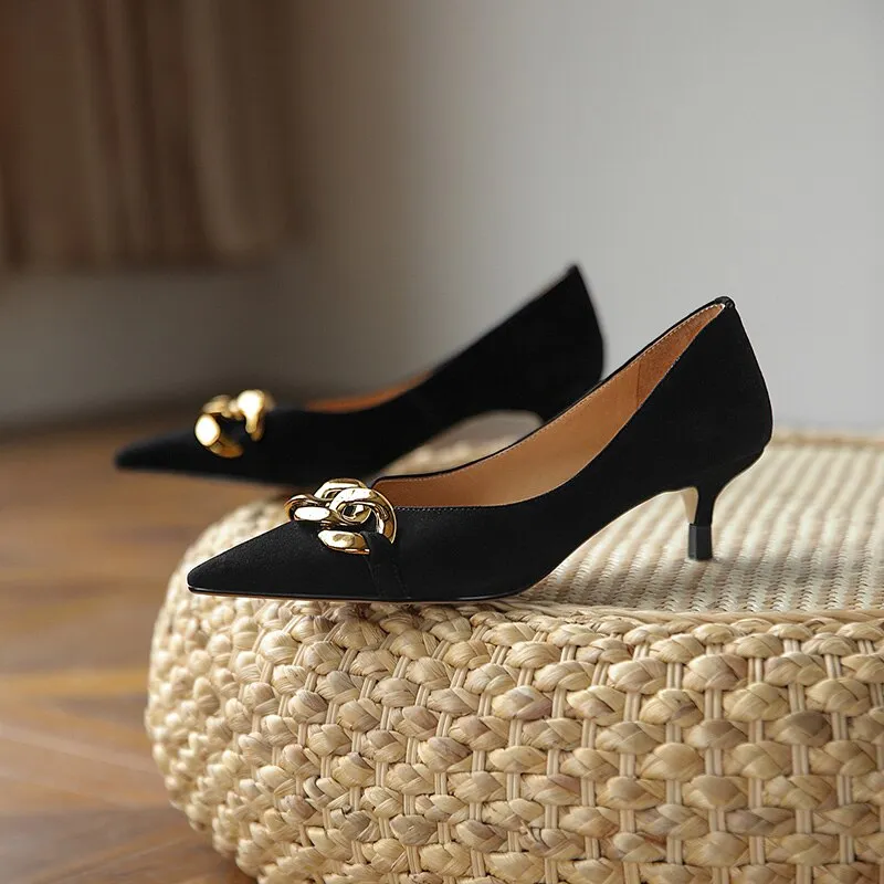 Women Pumps Sexy Metal Chain High Heels