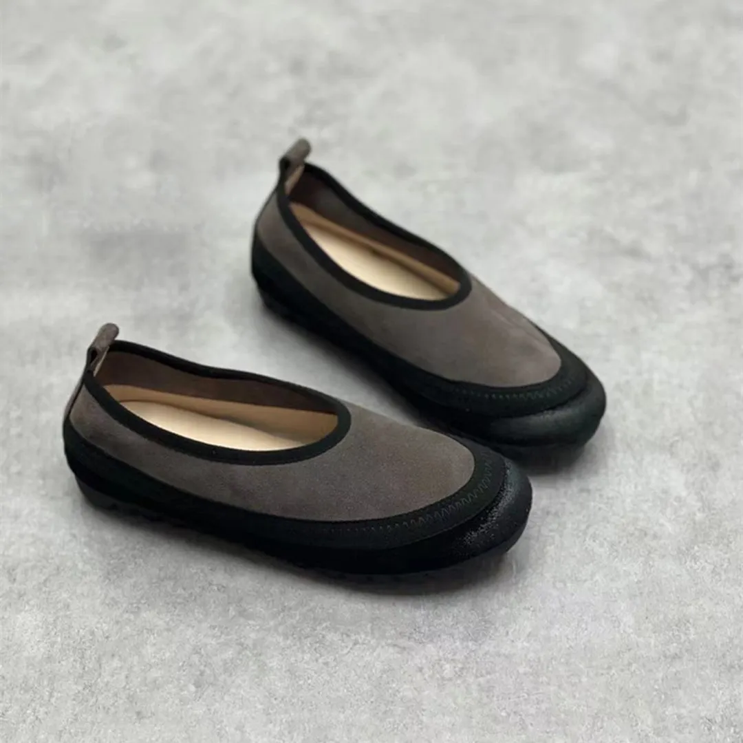 Women Round Toe Casual Slip-On Single Shoes