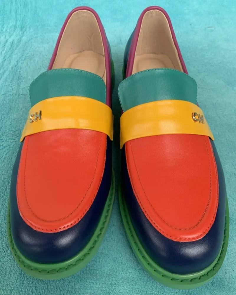 Women Round Toe Slip On Penny Loafers