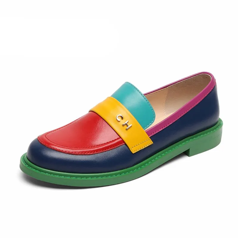 Women Round Toe Slip On Penny Loafers