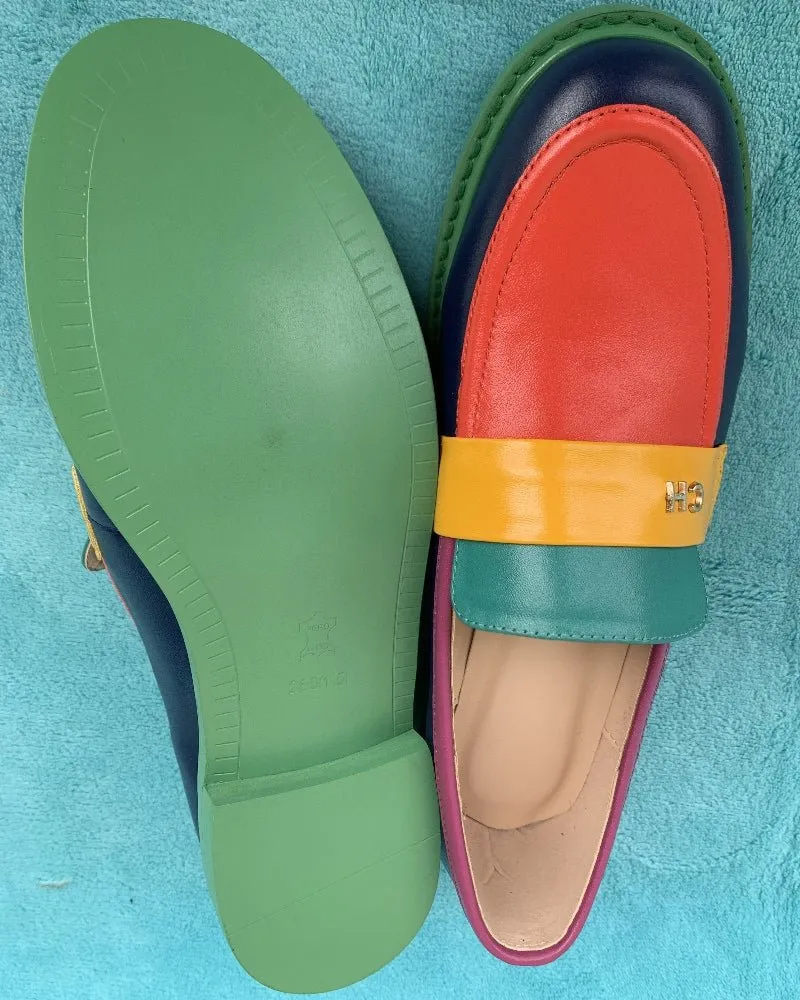 Women Round Toe Slip On Penny Loafers