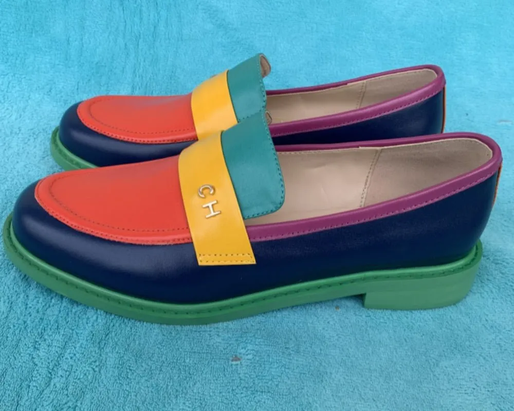 Women Round Toe Slip On Penny Loafers